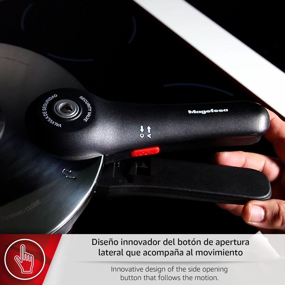 Magefesa EasyClick – Schnellkochtopf 4 + 6 Liter, Edelstahl 18/10, Einfaches Öffnungssystem, Für all