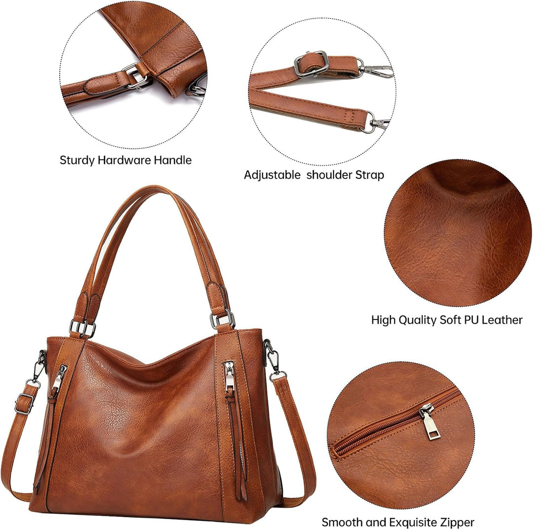 Long Keeper Handtasche Damen Gross - Tote Bag Shopper Damen Leder Umhängetasche Damen Schultertasche