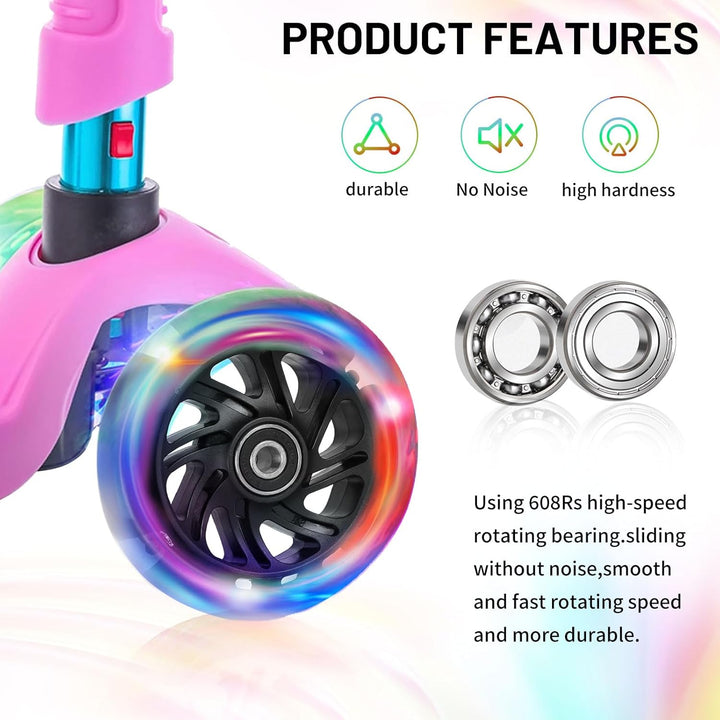 Leuchtende Stunt Scooter Rollen, 2 Stück LED-Lichtrollen, 100mm Led-Scooter Ersatzräder Räder mit AB