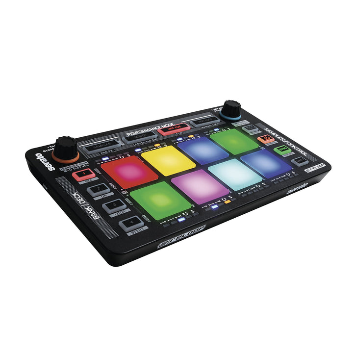 Reloop Neon – Add-On USB DJ Controller mit anschlagdynamischen RGB-Performance-Drumpads, Plug and Pl