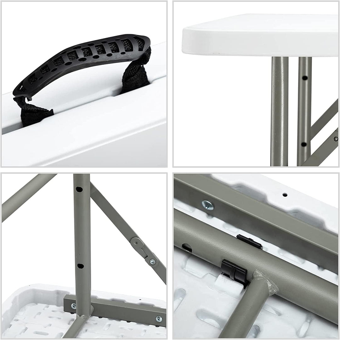 HollyHOME Klapptisch Campingtisch 4FT/122cm, Klapptisch Küche Tisch Klappbar Tragbarer Gartentisch B