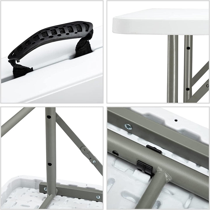 HollyHOME Klapptisch Campingtisch 4FT/122cm, Klapptisch Küche Tisch Klappbar Tragbarer Gartentisch B