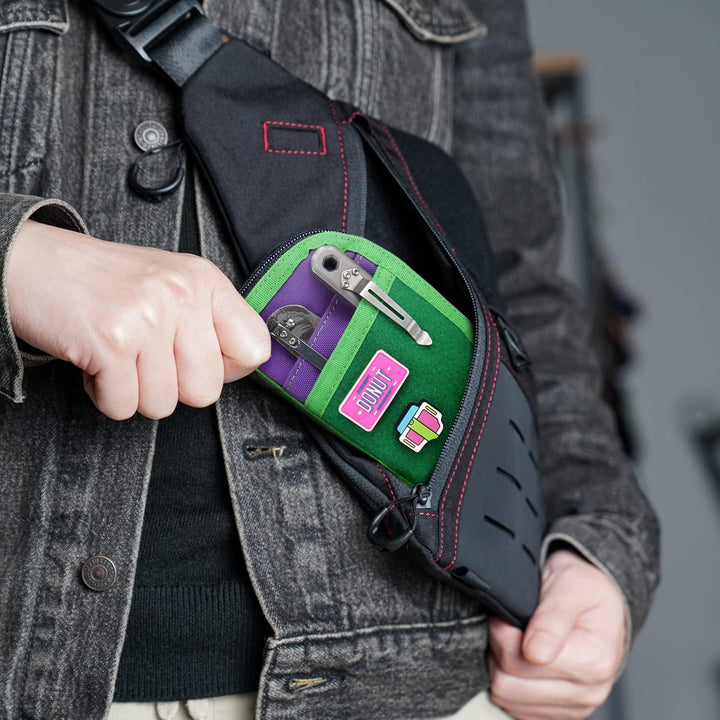 VIPERADE VE10 EDC Pouch Kleine Werkzeugtasche mit 10 Fächern, EDC Tasche mit Klettfläche für DIY Pat