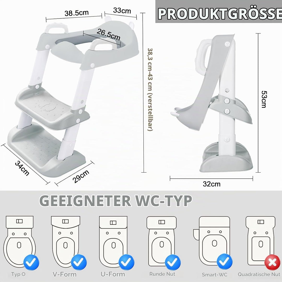 Toilettensitz Kinder Kinder WC,Toilettenaufsatz Kinder, Toilettensitz Toilettentrainer mit Treppe,Ve