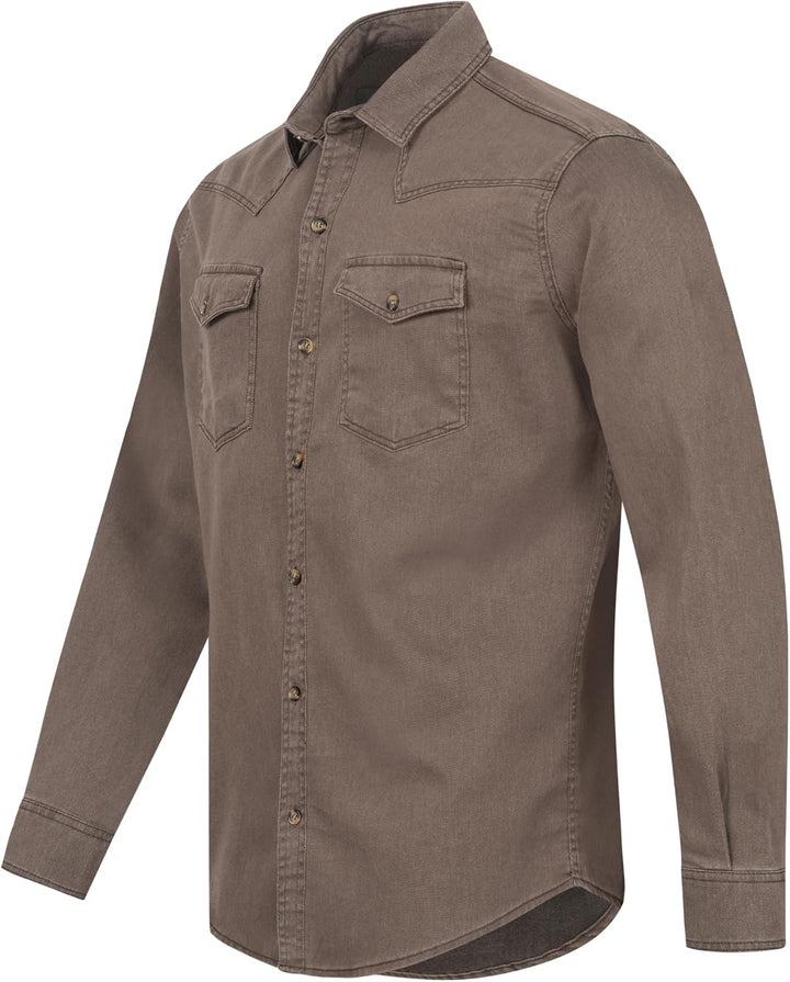 Rock Creek Herren Hemd Jeanshemd H-339 S Braun, S Braun