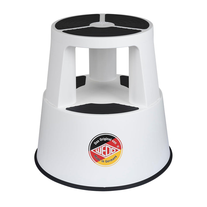 WEDO Rollhocker Super Step – robuster Tritthocker aus bruchfestem Kunststoff, TÜV/GS-geprüft nach EU