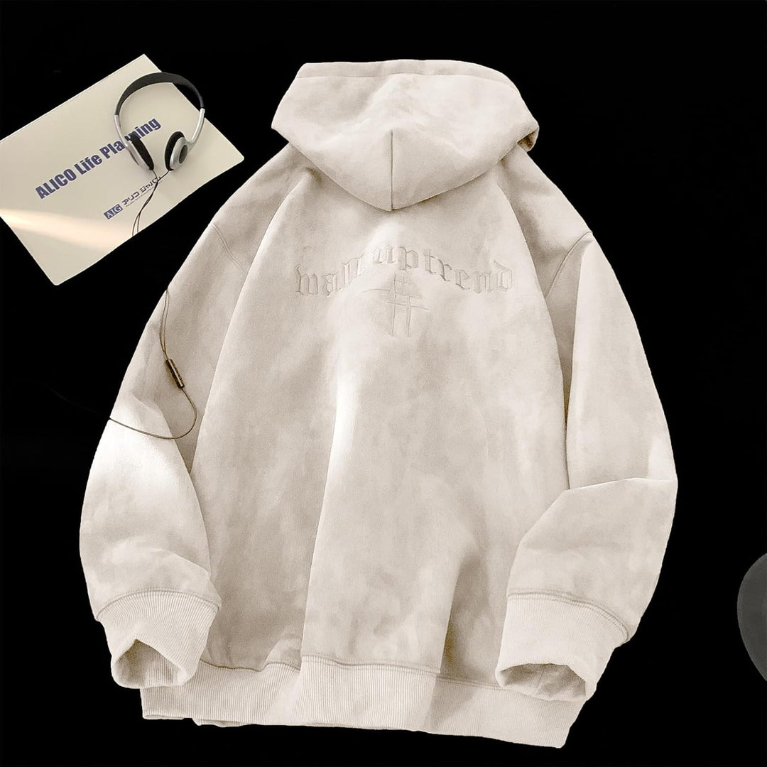 Herren-Kapuzenpullover, Kontrastfarbe, Patchwork, grosse Taschen S 23wy661beige, S 23wy661beige