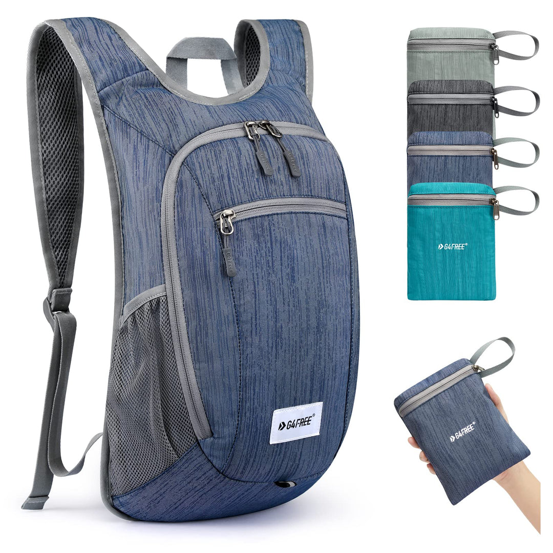 G4Free 10/15/20L Faltbarer Rucksack Klein, Wanderrucksack Leicht, Tagesrucksack Damen Herren für Wan