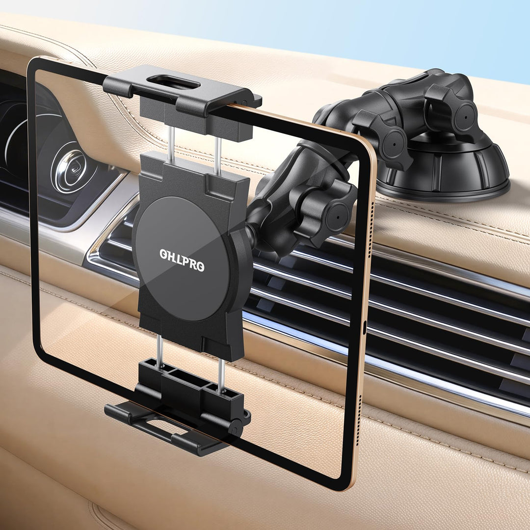 OHLPRO Heavy Duty Tablet Halterung Auto LKW Armaturenbrett Windschutzscheibe, 360° Drehbar iPad Halt