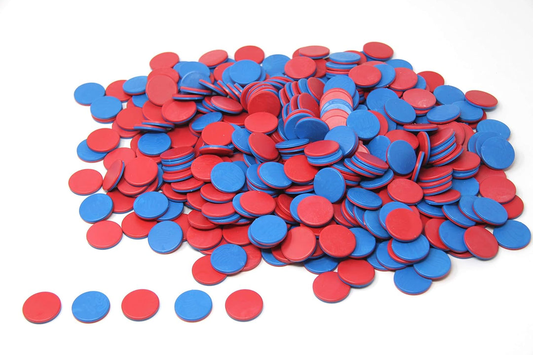 WISSNER® 400 Wendeplättchen in rot-blau aus RE-Plastic, Rechenplättchen für den Mathematikunterricht