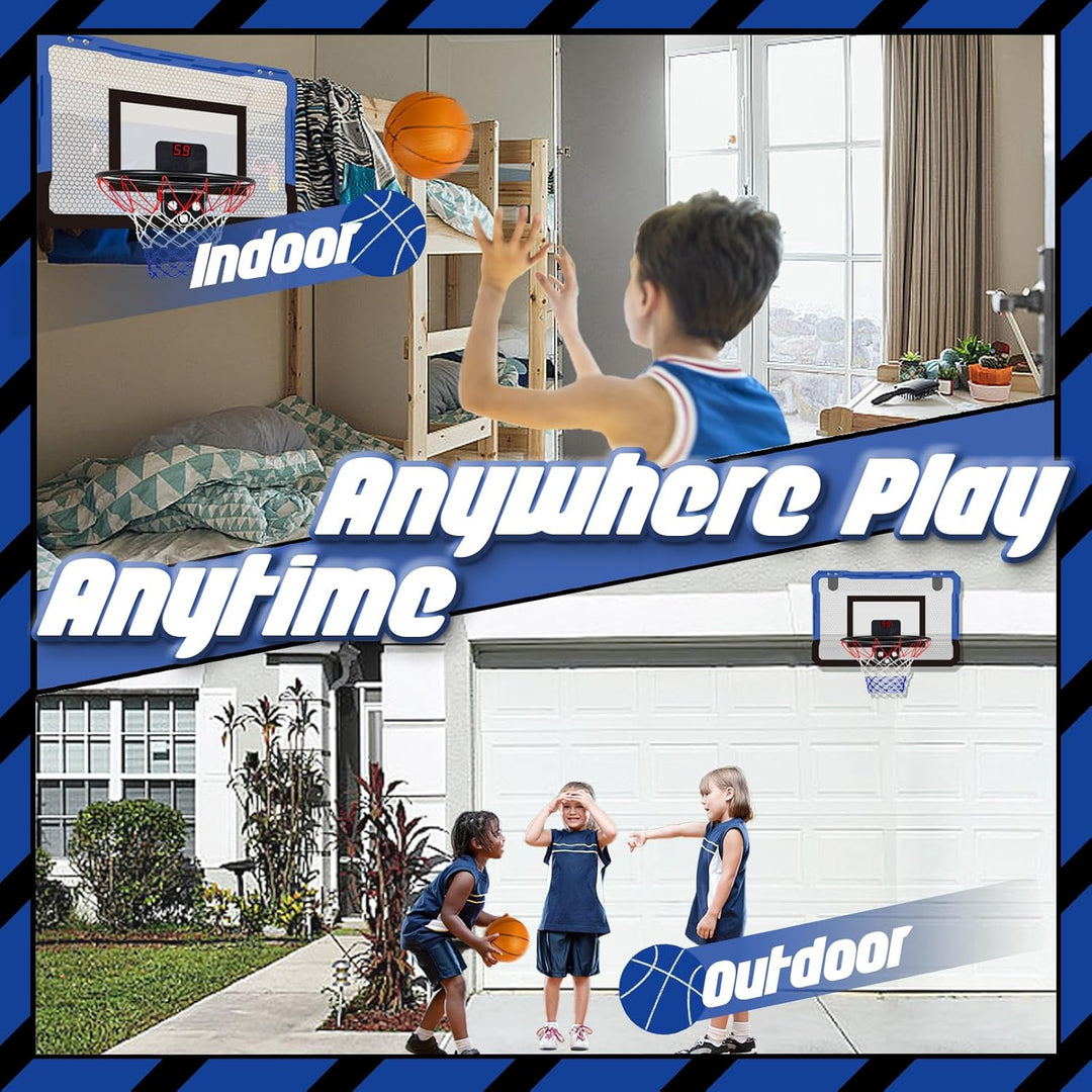 TEUVO Mini Basketballkorb Indoor Kinder mit 4 Ball, Tür Basketballkorb für Zimmer & Büro & Elektroni