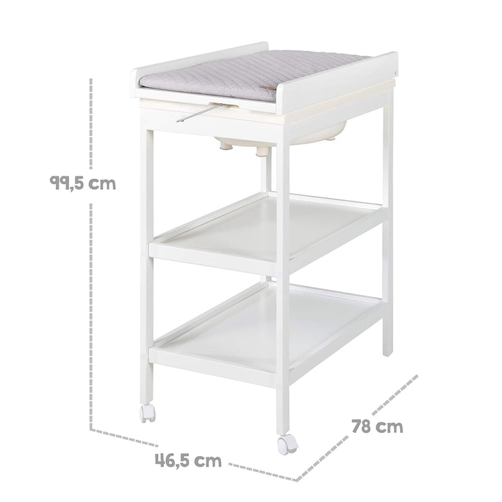roba Bade Wickel Kombination + Wickelauflage Style grau - Mobiler Kombi Wickeltisch mit integrierter