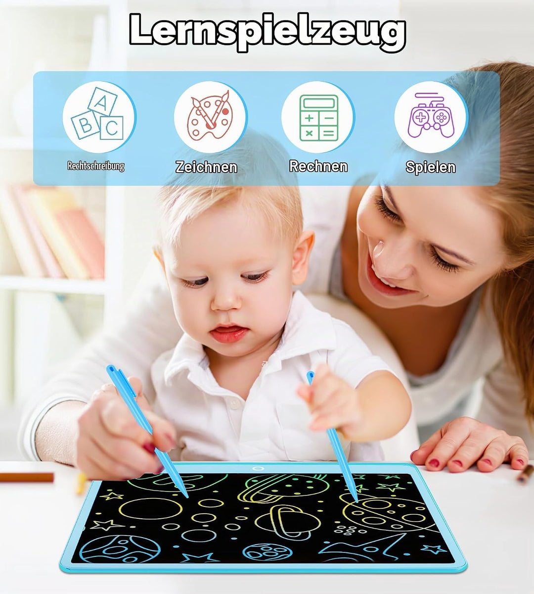 Bunte LCD Schreibtafel, 16 Zoll Grosse Zeichentafel Elektronischer Drawing Pad mit Sperr-&amp; Löschfunk