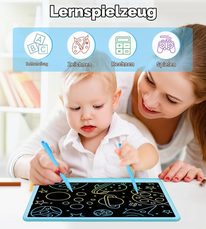 Bunte LCD Schreibtafel, 16 Zoll Grosse Zeichentafel Elektronischer Drawing Pad mit Sperr-&amp; Löschfunk
