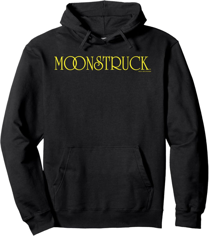 Moonstruck Yellow Text Chest Logo Pullover Hoodie