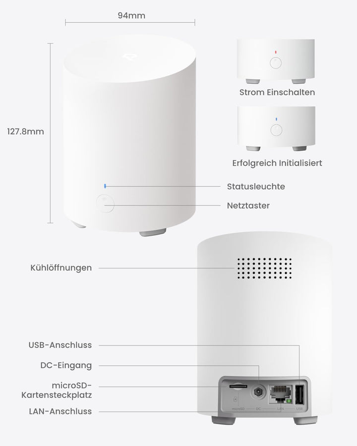 Reolink Home Hub Mini – Das All-in-One-Sicherheitszentrum mit lokalem Speicher, 2,4/5 GHz Dual-Band