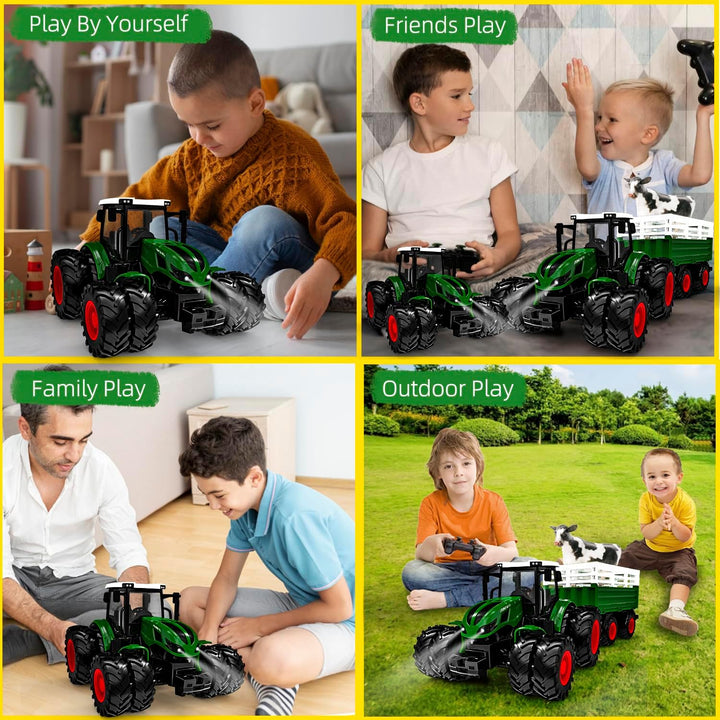 Ferngesteuerter Traktor Ferngesteuert, Ferngesteuertes Auto ab 3 4 5 Jahre, Traktor Spielzeug ab 3 J