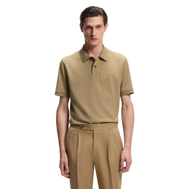 HUGO Herren Dereso222 Slim-Fit Poloshirt aus Baumwoll-Piqué mit Logo-Label S Medium Beige 269, S Med
