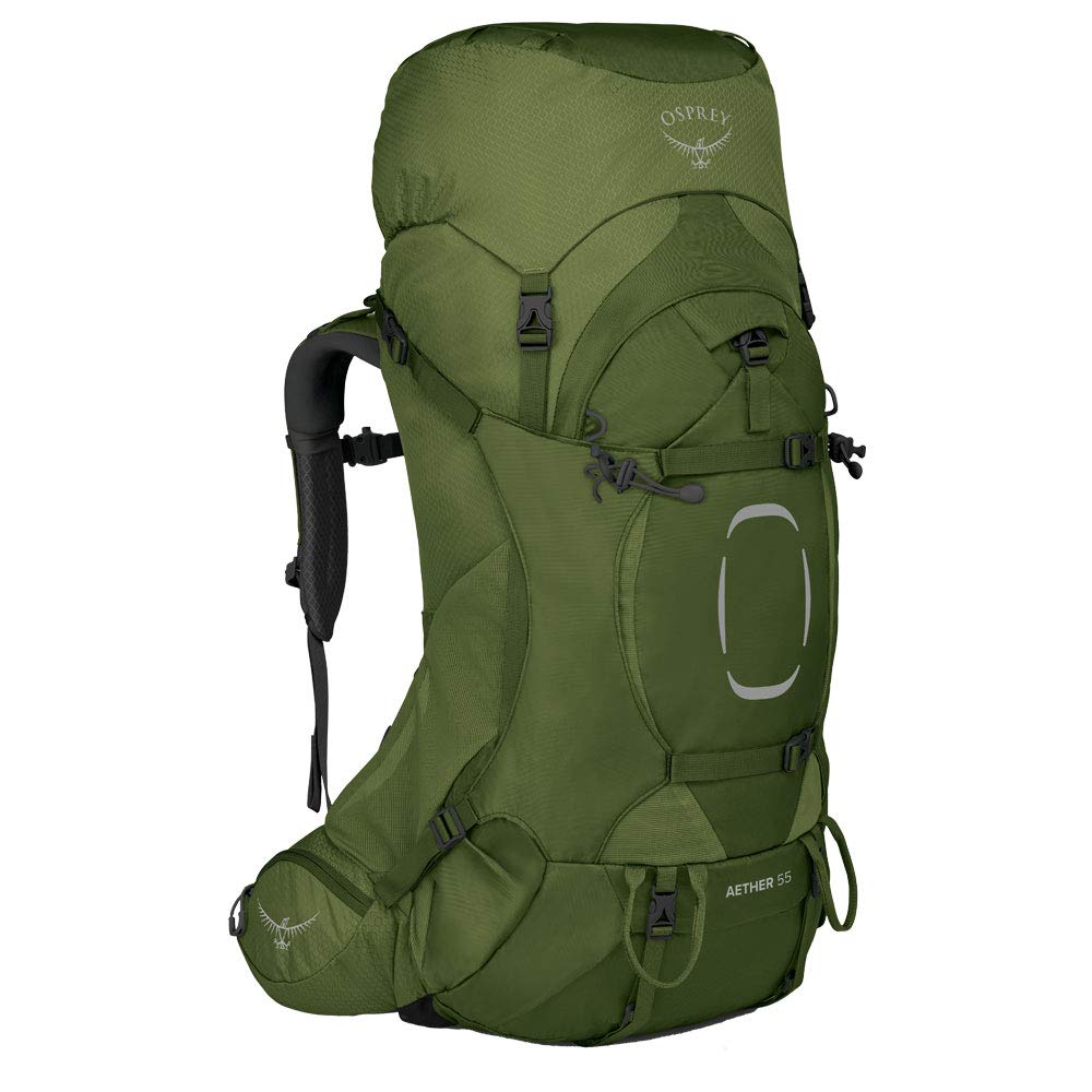 Osprey Aether 55 Trekkingrucksack für Männer Garlic Mustard Green S-M, Garlic Mustard Green S-M