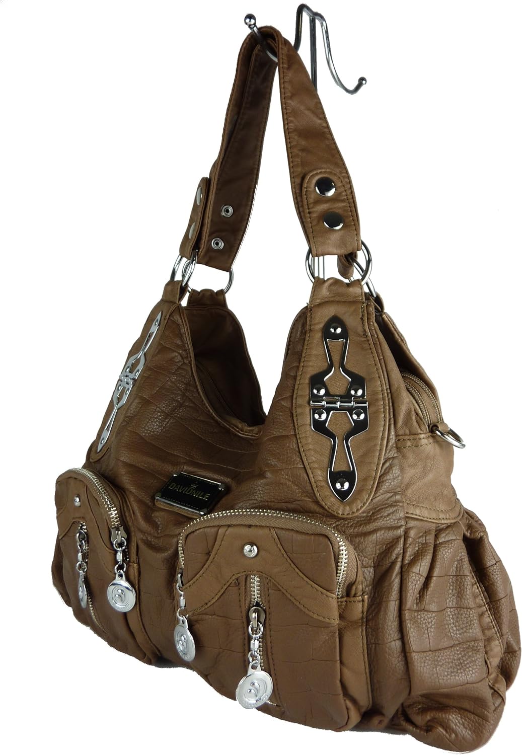 DAVID NILE 'Soraya' 13216 Damen Tasche, praktische Alltagstasche in versch. Farben 32x25x12 Braun Co
