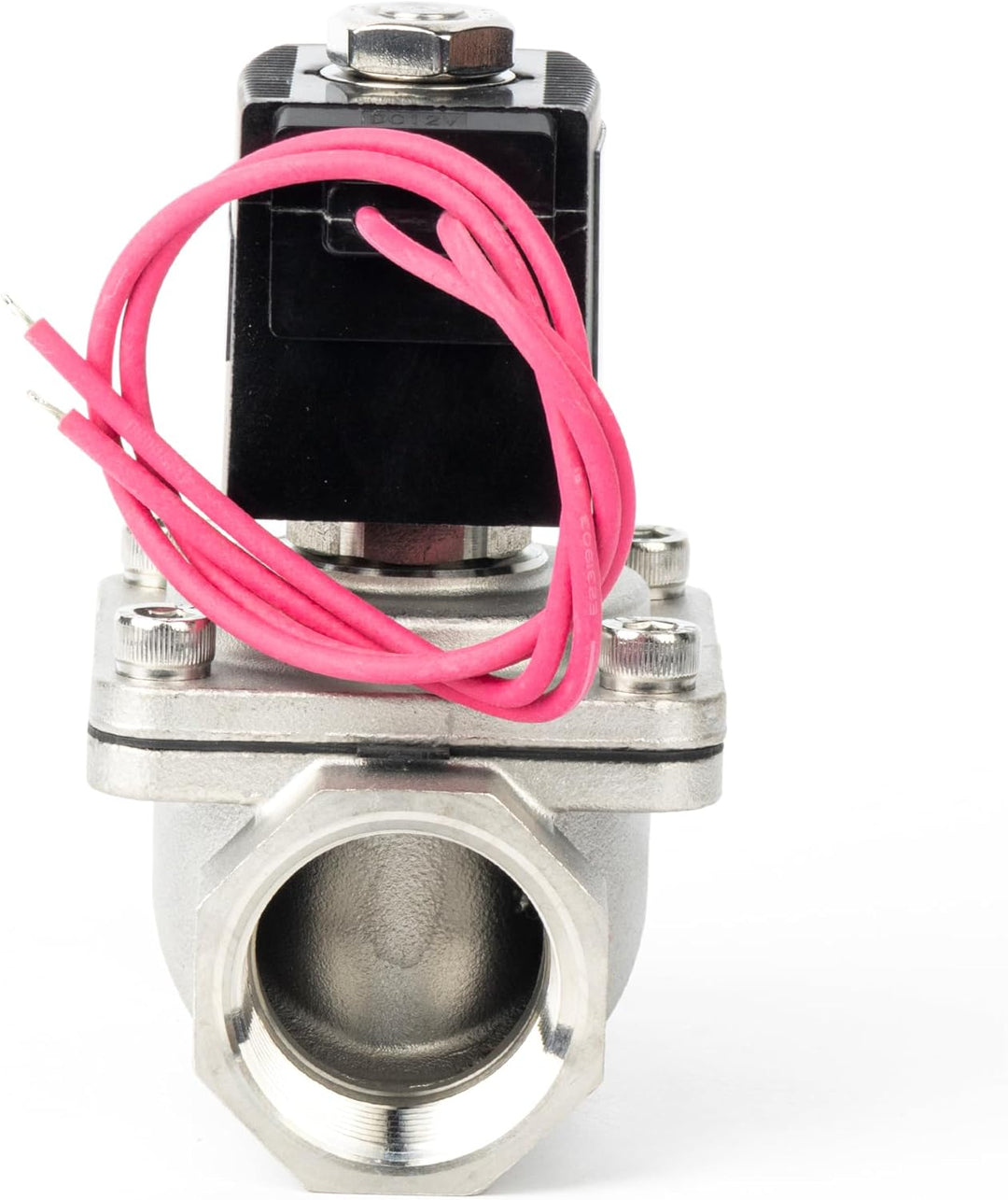 U.S. Solid 1" Magnetventil - Edelstahl DC 12V mit Viton-Dichtung, stromlos geschlossen, Bleidraht-Ty