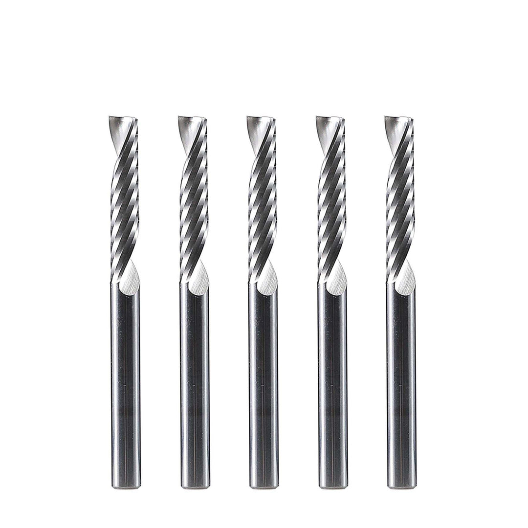 SpeTool 5 Stück Alu Fräser 4 mm (1/6") Schaft CNC Holz VHM 22mm Schnittlänge Schaftfräser für Alumin