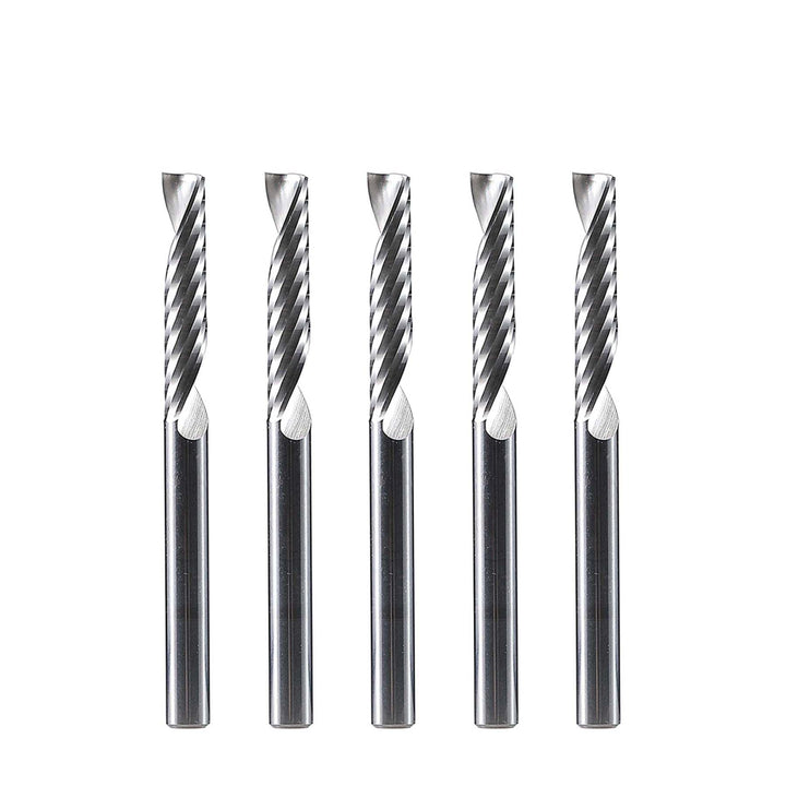 SpeTool 5 Stück Alu Fräser 4 mm (1/6") Schaft CNC Holz VHM 22mm Schnittlänge Schaftfräser für Alumin