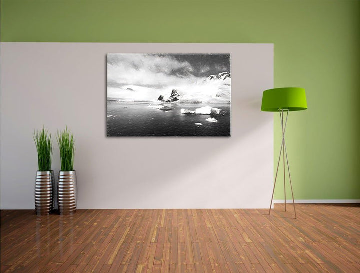 Pixxprint Winterlandschaft in der Antarktis als Leinwandbild/Grösse: 100x70 / Wandbild/Kunstdruck/fe