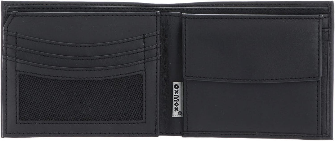 Oxmox Leather Querscheinbörse 12 cm black Schwarz, Schwarz