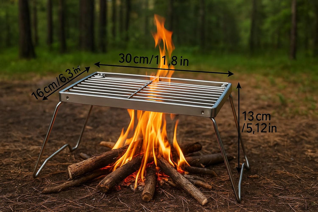 Klappbares Grillrost Stahl verzinkt, Backpack, Camping, Reisegrill, Outdoor, Bushcraft, Angeln, Gril