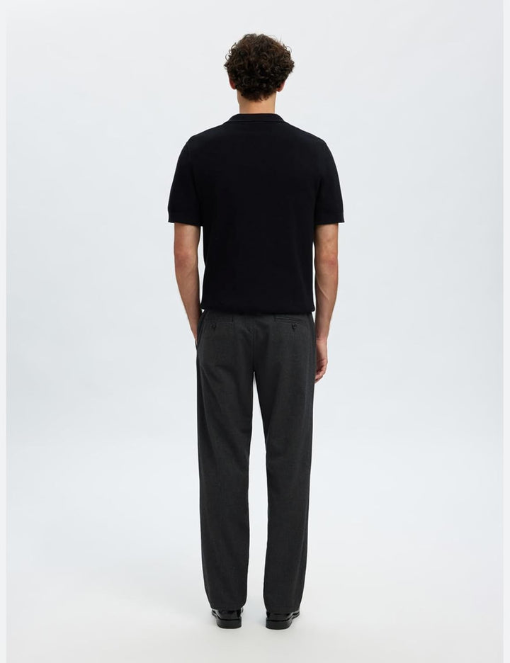 Selected Homme Male Chino 175 Slim Fit Brushed, Dark Grey/Detail:structure