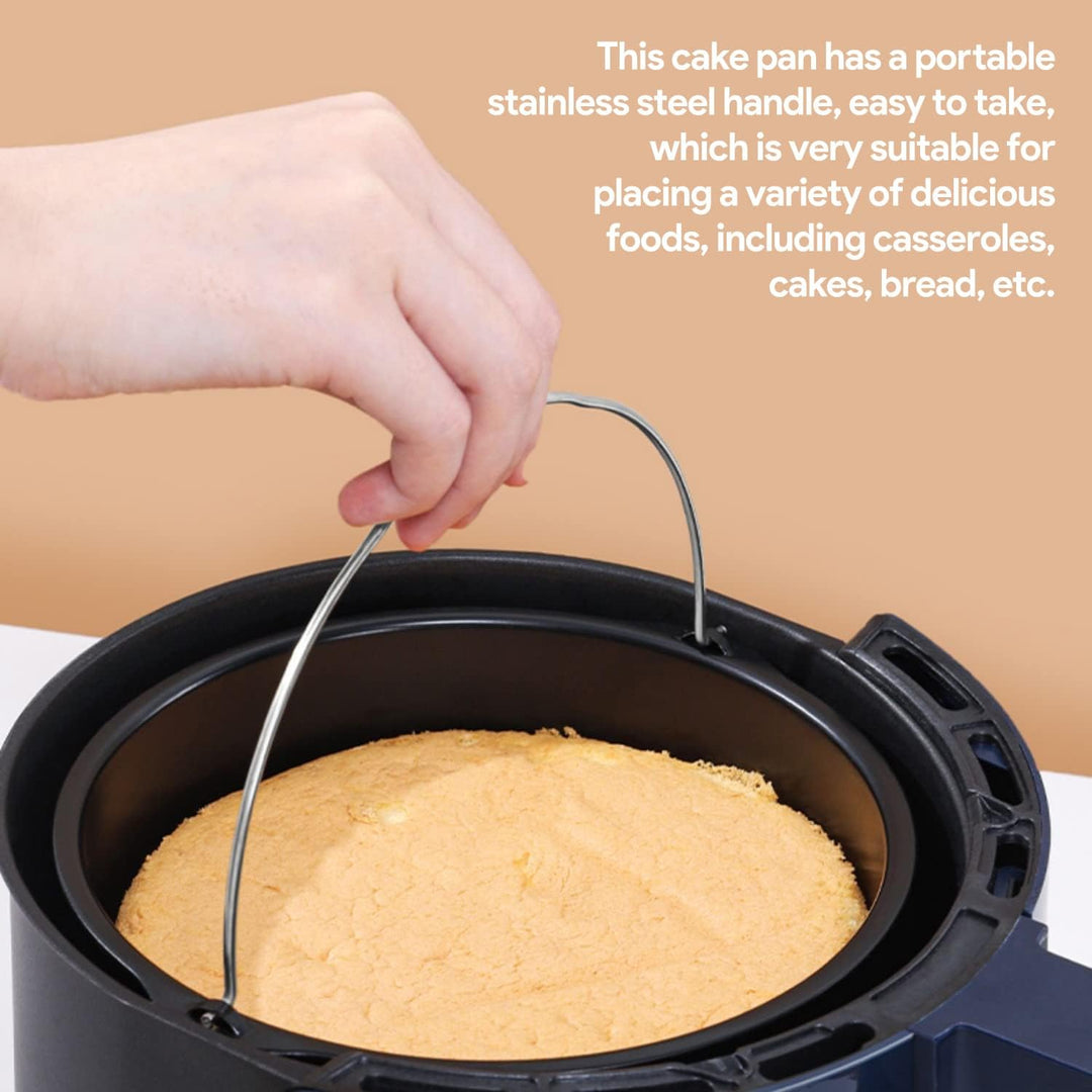 Kuchenform 7 Zoll Backform Antihaftbeschichtung für Luftfritteuse Kuchenform Luftfritteuse Zubehör B