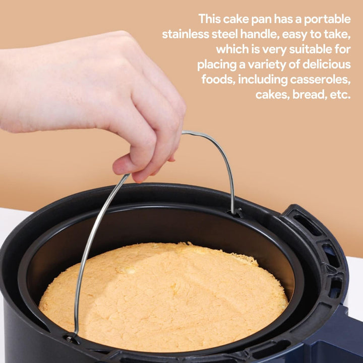 Kuchenform 7 Zoll Backform Antihaftbeschichtung für Luftfritteuse Kuchenform Luftfritteuse Zubehör B