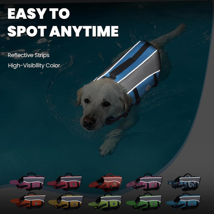 VIVAGLORY Front Float Schwimmweste Hund, Hundeschwimmweste für Bootfahren, Schwimmweste with Kopfstü