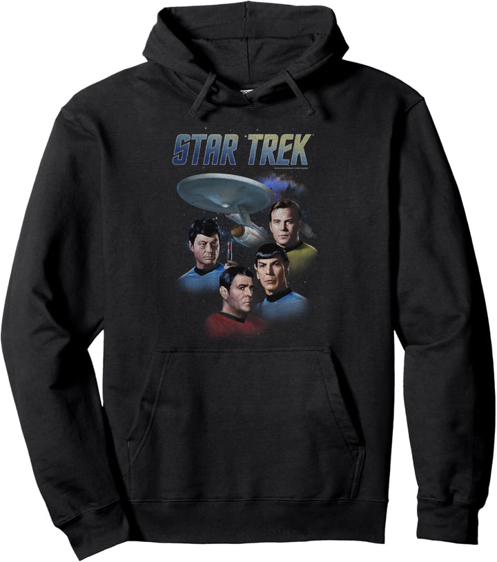 Star Trek The Original Series Group Shot Ship Poster Pullover Hoodie