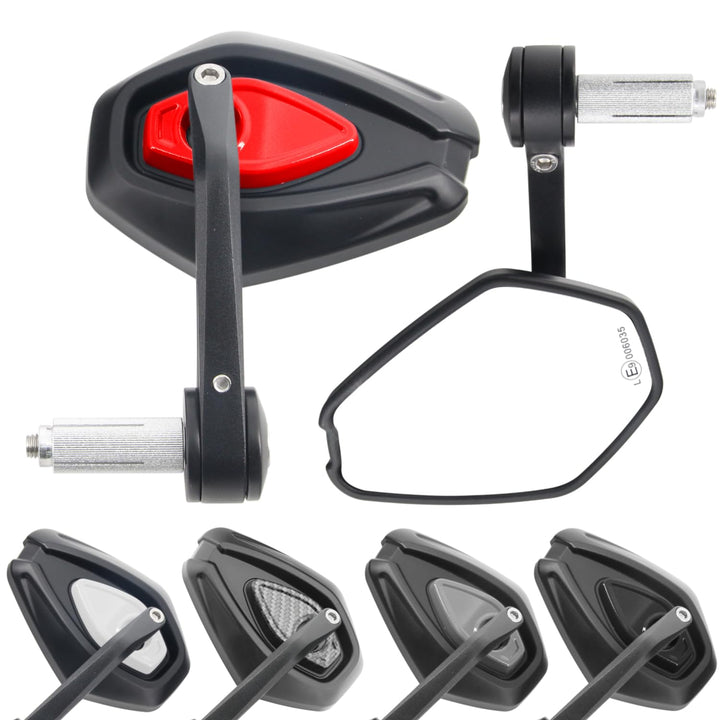 Area1 universal Motorrad Lenkerendenspiegel Rückspiegel Paar e-geprüft kompatibel mit Duke SMC/R MT0