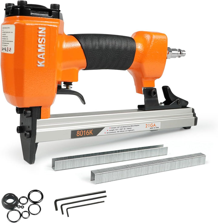 KAMSIN 8016K Pneumatischer Polsterhefter 21 Gauge Typ 80 Polsterhefter, 12,8 Krone, 6–16 mm Länge fü