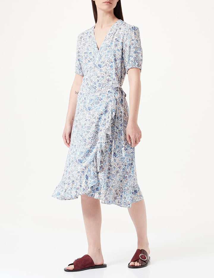 Part Two Damen Clairepw Dr Feminine Silhouette Kleid 36 Blau Bemalte Blume, 36 Blau Bemalte Blume