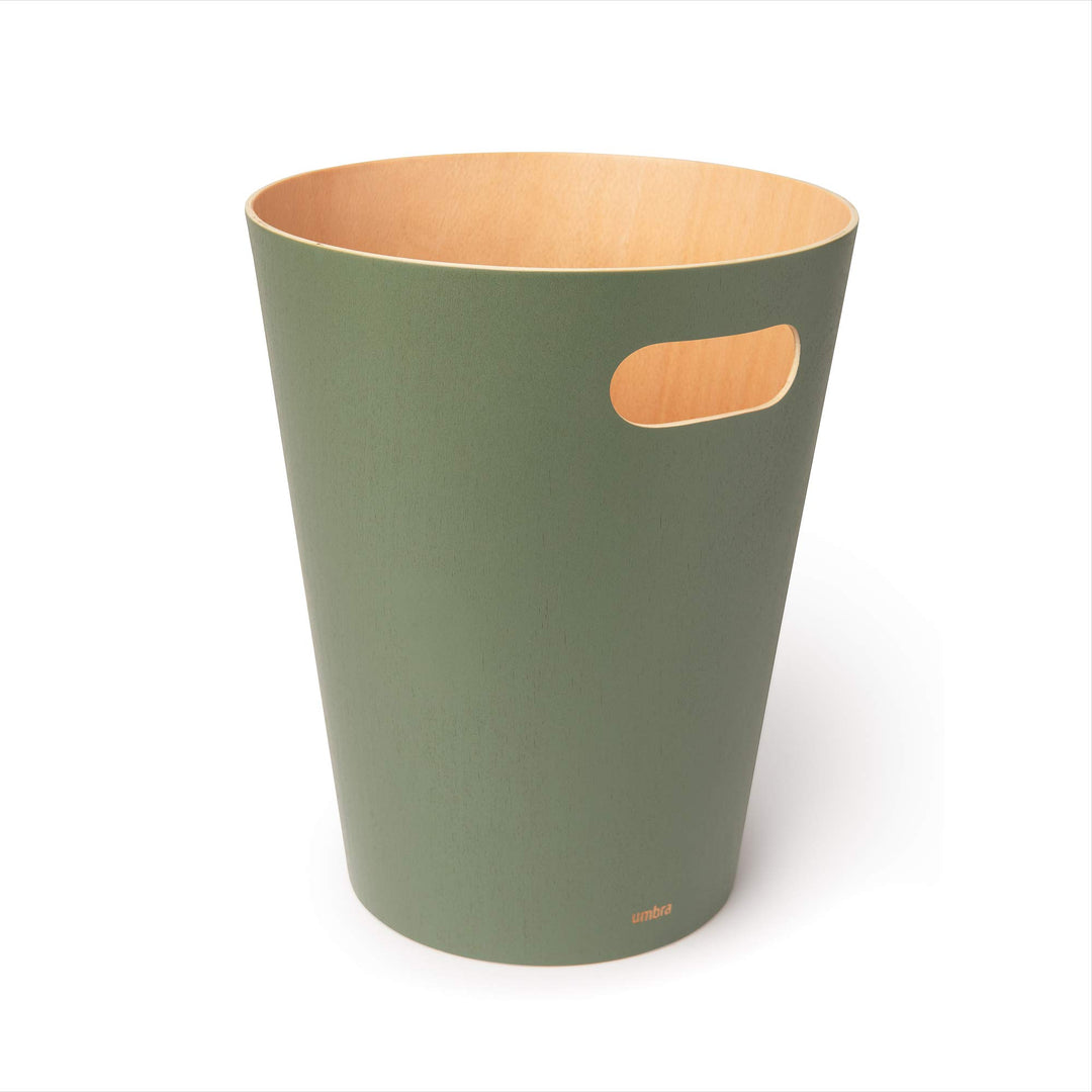 Umbra Woodrow Abfalleimer Holz, 7, 5l, Salbeigrün, Salbeigrün
