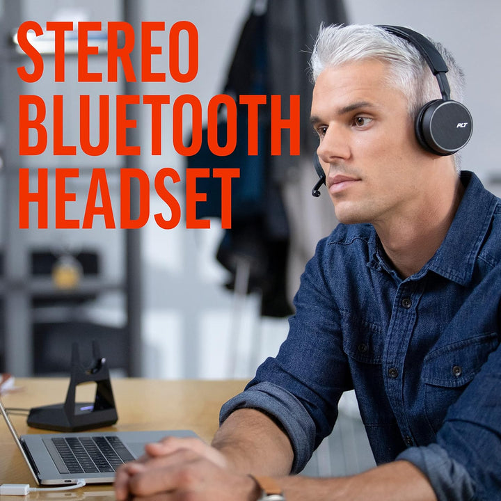Plantronics– Voyager 4220UC USB-A Headset (Poly)– Stereo Bluetooth-Kopfhörer mit Bügel-Mikrofon und
