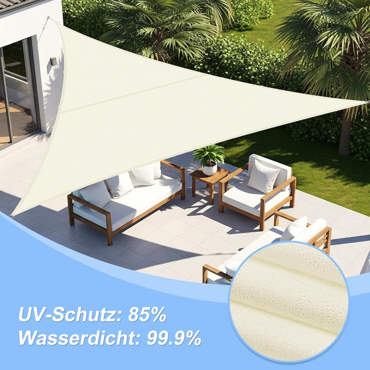 COOL AREA Sonnensegel Wasserdichtes Rechteck 3.5x3.5x3.5m UV-Block Wetterbeständig für Terrasse Gart