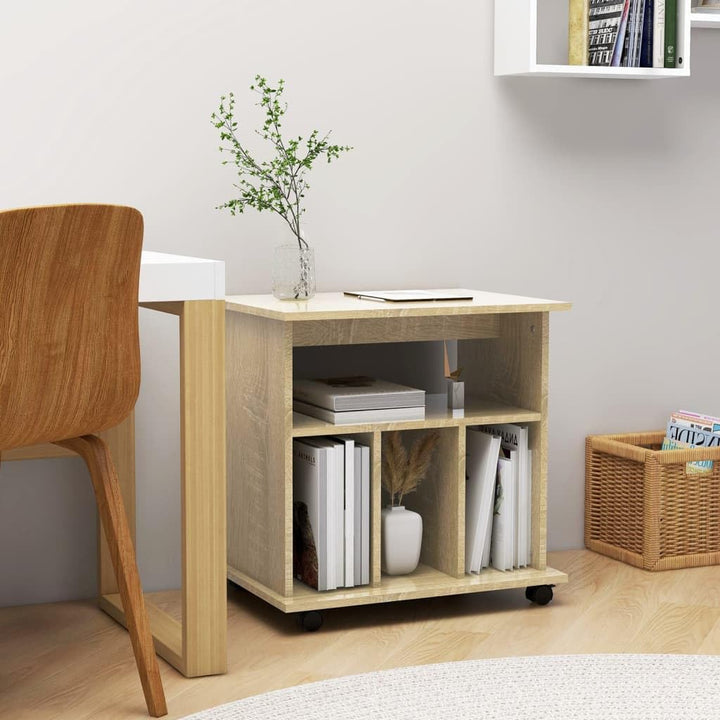 SDWEHO7 Rollschrank mit 4 offenen Fächern, Büroschrank für Wohnzimmer, Schlafzimmer, Office, Robust,