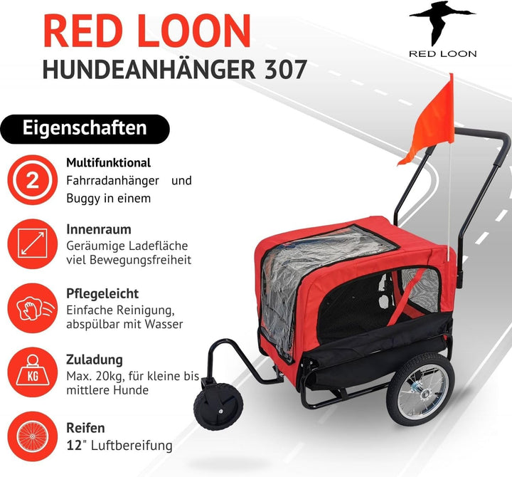 stabiler fahrradanhänger Red Loon Hundeanhänger Mini