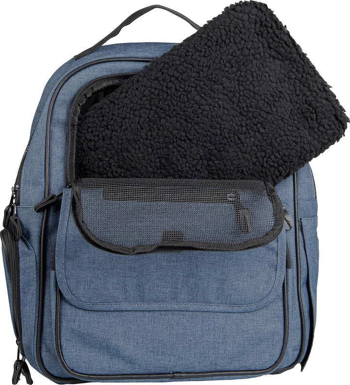 Hunderucksack - Rucksack Wiro Blau – 40x25x41cm – Polyester – Öffnungen vorn/Oben – Abnehmbarer Bode