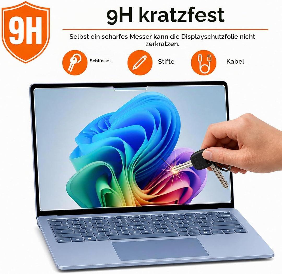 MEGOO Microsoft Surface Laptop 7 (2024, 15 Zoll) Glas Schutzfolie - Kratzfest, Einfache Installation