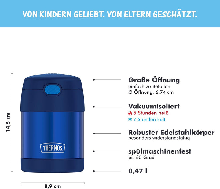RMOVR THERMOS kids FUNTAINER FOOD JAR 0,30l, navy, Thermobehälter für Essen mit Löffel für Kinder, 5