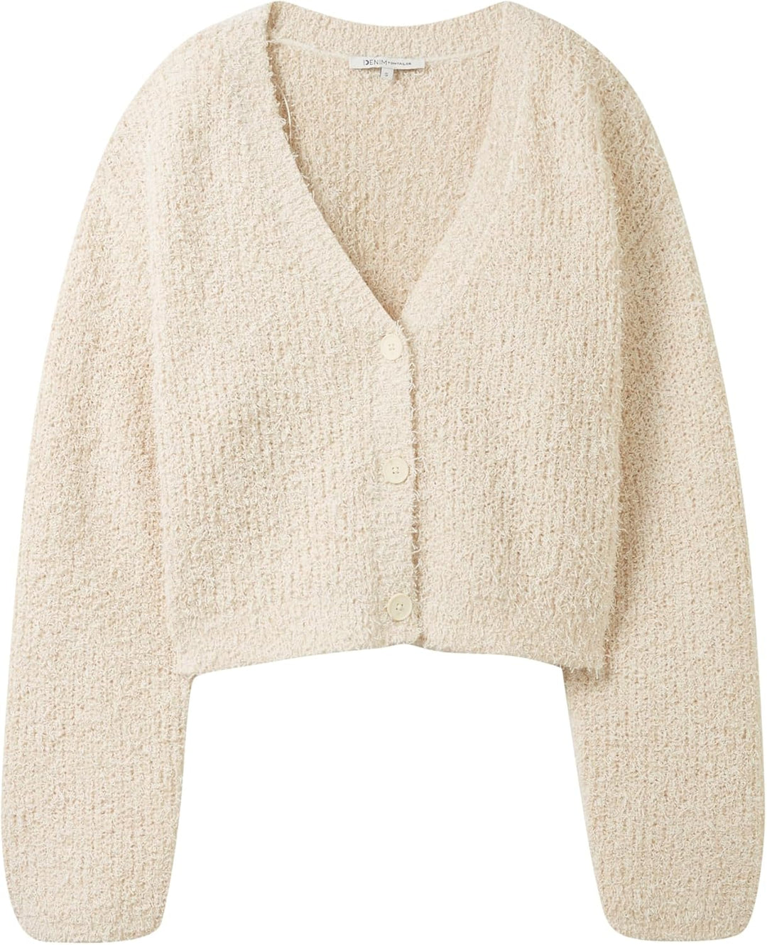 TOM TAILOR Denim Damen Cosy Relaxed Cardigan L 29511 - Soft Neutral Beige, L 29511 - Soft Neutral Be