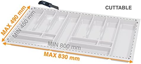ALUSFERA Besteckkasten für Schubladen 90cm - Besteckeinsatz - Praktisch Schubladen Ordnungssystem -