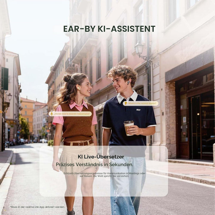 realme Buds Air8 In Ear kopfhörer Bluetooth mit 55dB ANC, 6-Mikrofon, AI-Übersetzer, Hi-Res, LHDC 5.