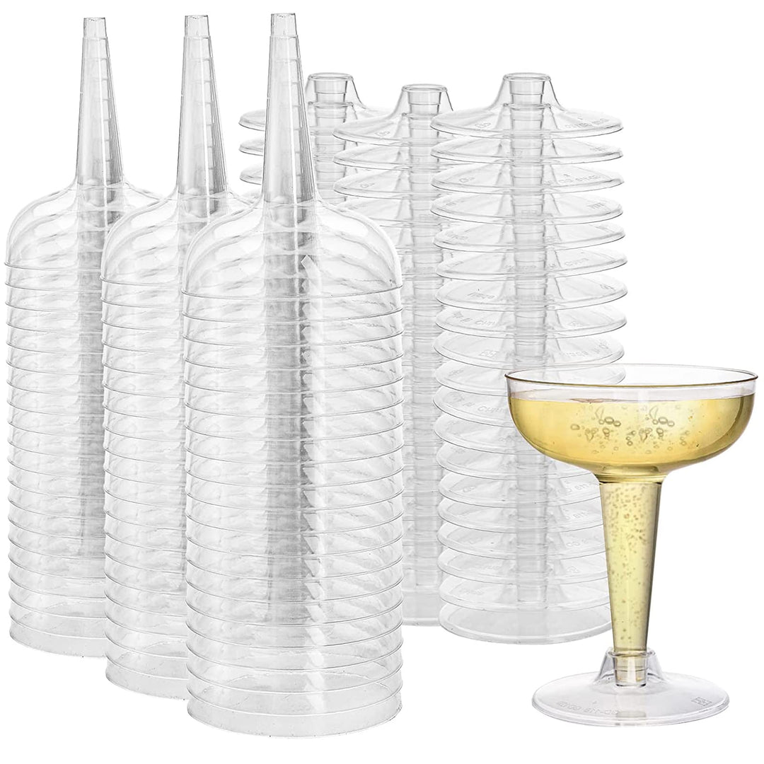 Hacaroa 75 Stück Kunststoff Champagner Coupe, 120 ml Champagner Gläser Cocktail Gläser, Einweg Party